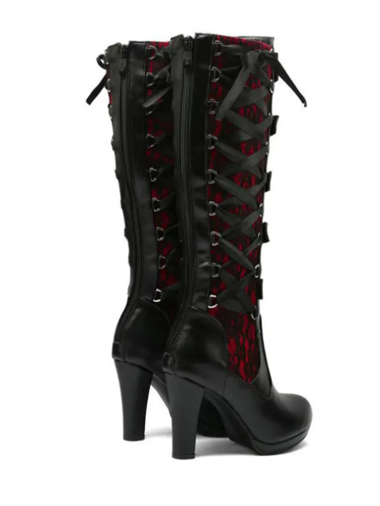 Victorian Gothic Rivet Boots - Image 3