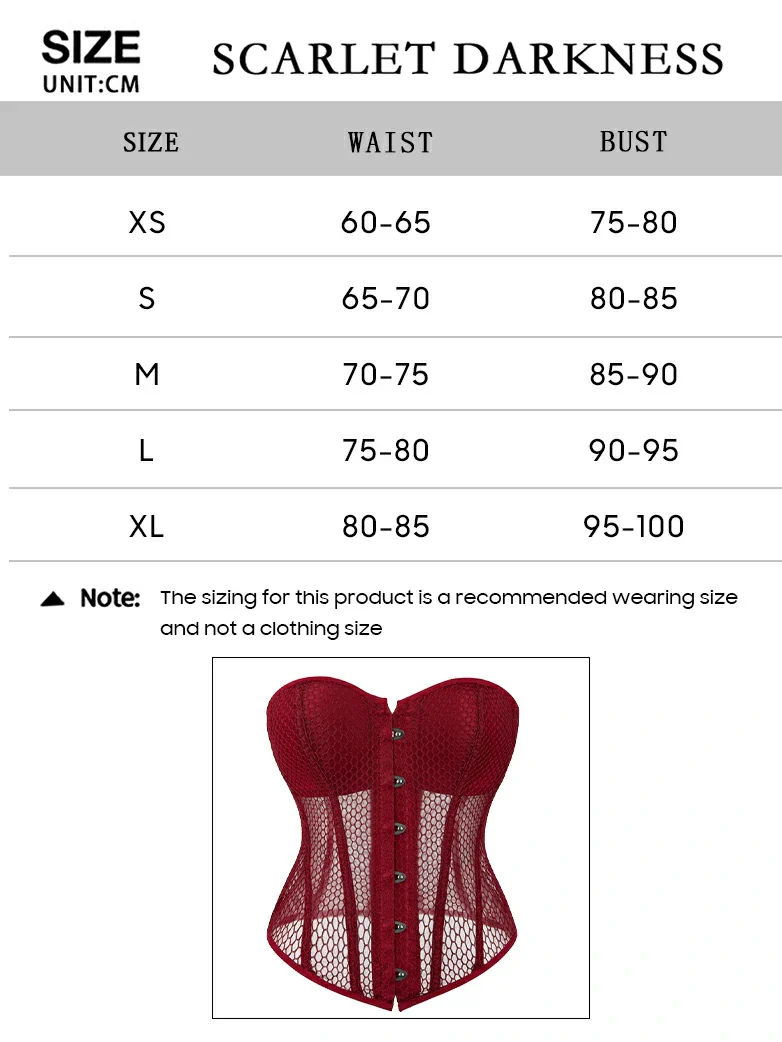 Victorian Gothic Mesh Shaping Corset Top with Cups - Image 5