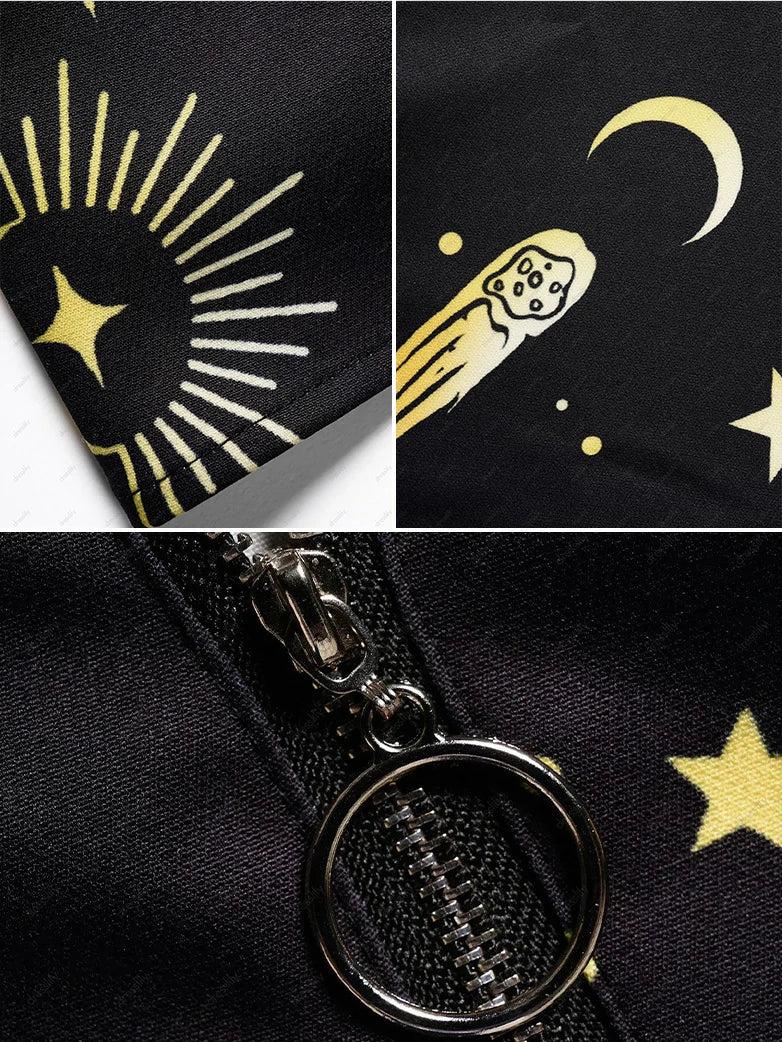 Women's Gothic Print Suspender A-Line Witch Dress - Image 4