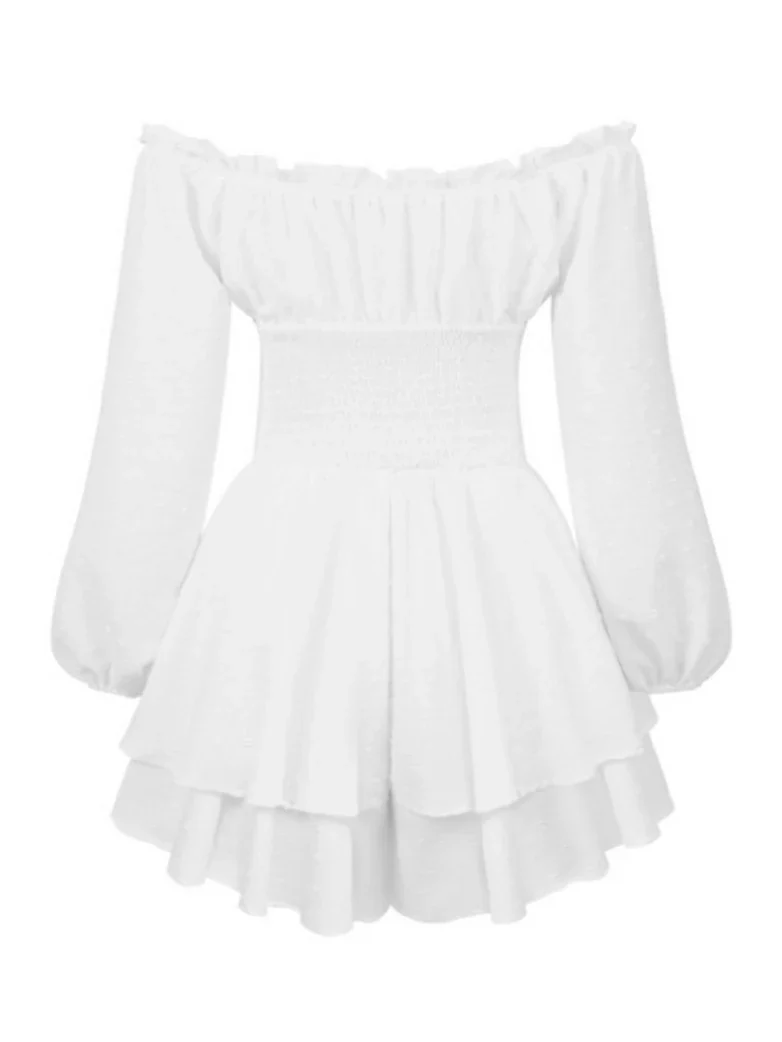 Renaissance Off Shoulder Ruffled Jumpsuit Outfits - Image 11
