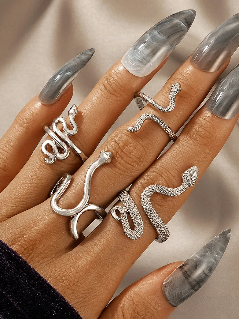 Gothic Punk Snake Ring Set - Image 4