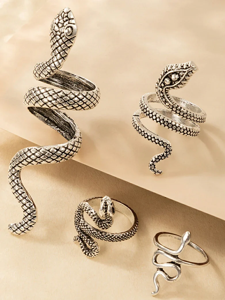 Gothic Punk Snake Ring Set - Image 5