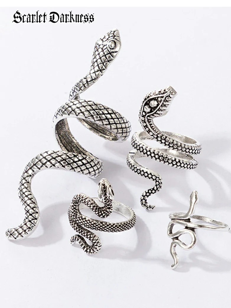 Gothic Punk Snake Ring Set - Image 6