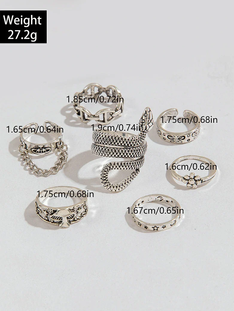 Gothic Punk Snake Ring Set - Image 8