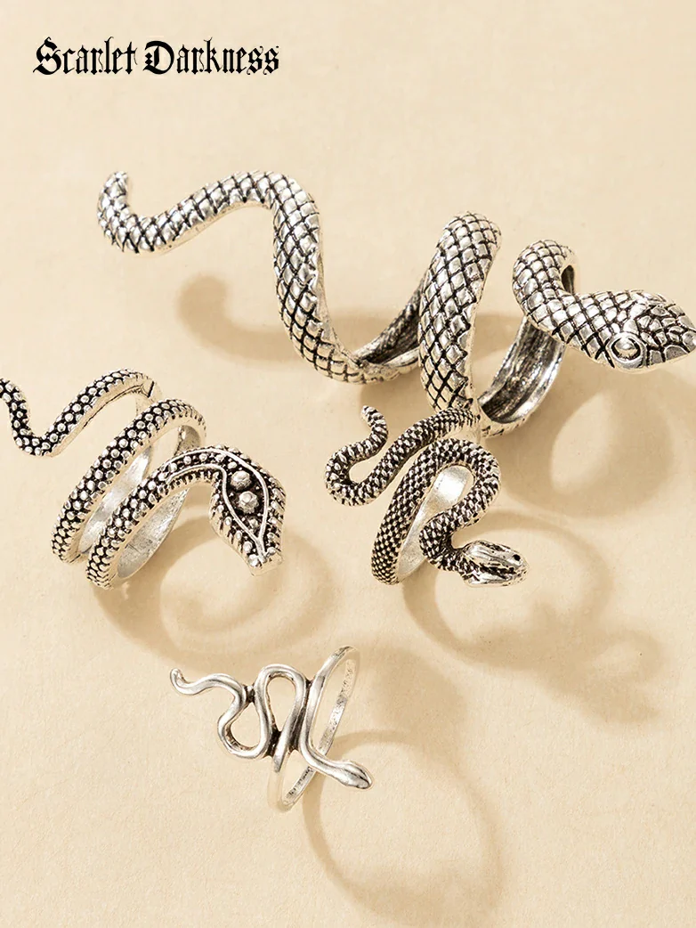 Gothic Punk Snake Ring Set - Image 9