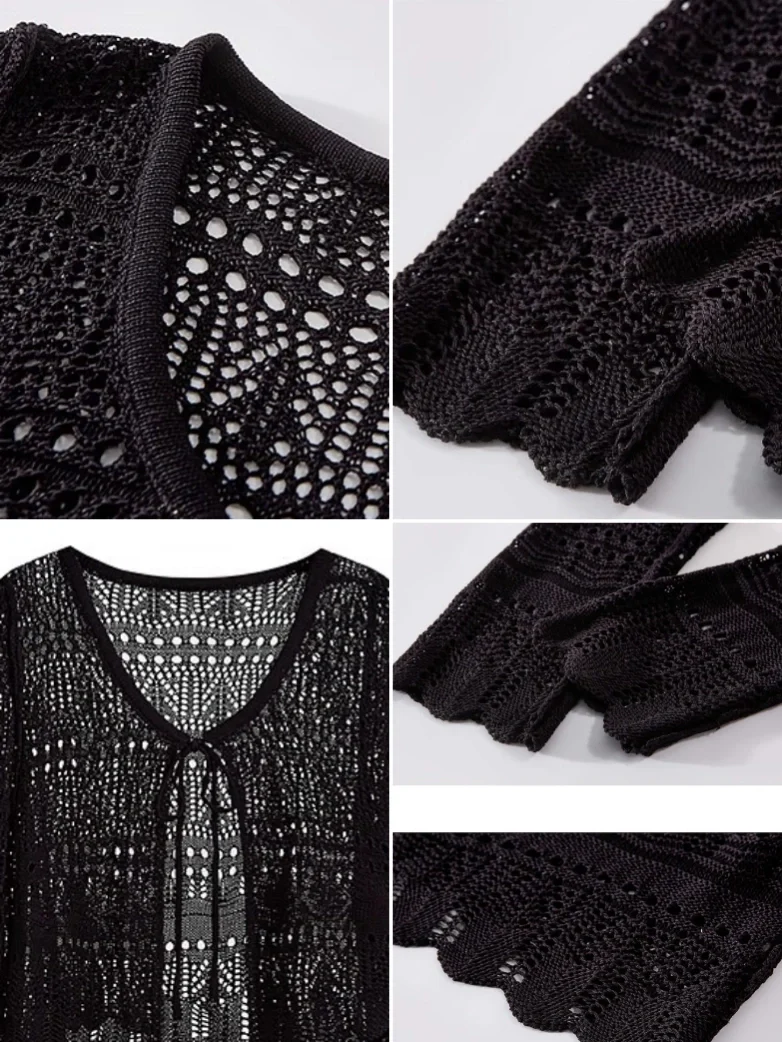 Renaissance Openwork Knit Cardigan for Floral Dress - Image 3