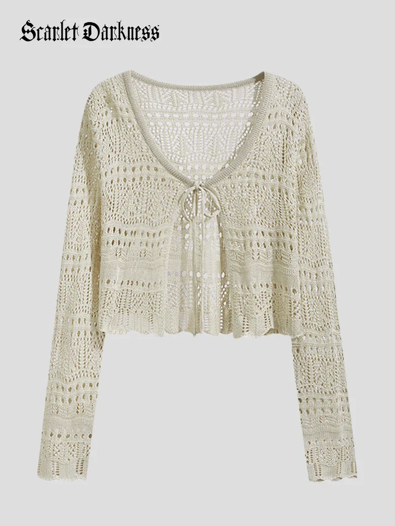 Renaissance Openwork Knit Cardigan for Floral Dress - Image 7