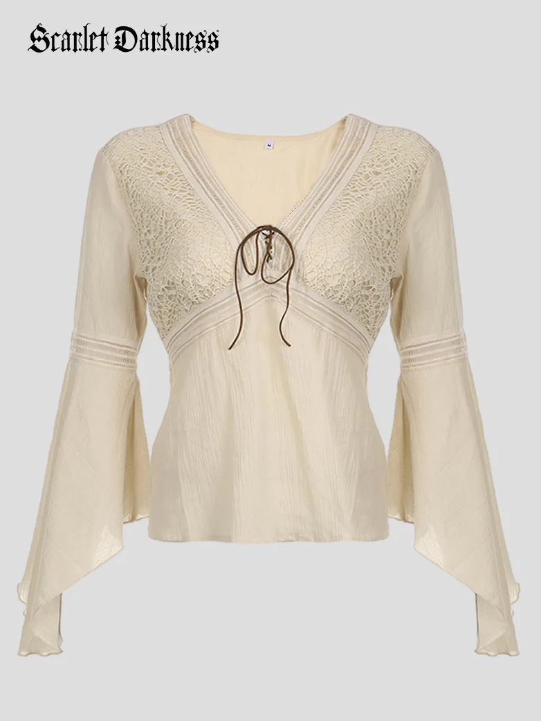 Renaissance Peasant Ruffle Sleeve Strappy Top