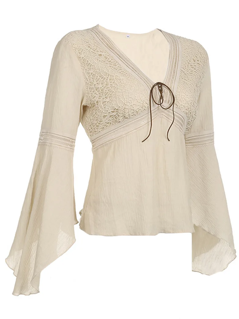 Renaissance Peasant Ruffle Sleeve Strappy Top - Image 2