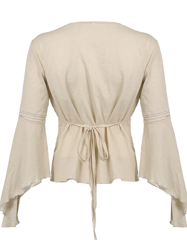 Renaissance Peasant Ruffle Sleeve Strappy Top - Image 3