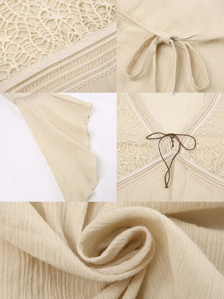 Renaissance Peasant Ruffle Sleeve Strappy Top - Image 4
