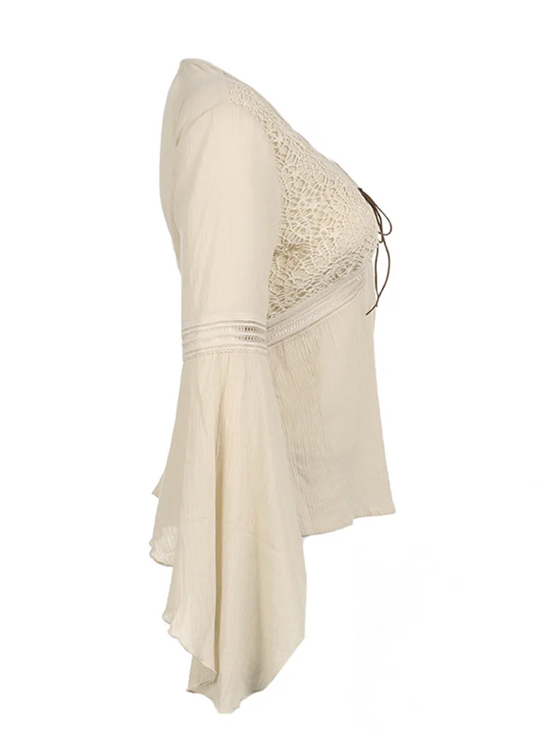 Renaissance Peasant Ruffle Sleeve Strappy Top - Image 5