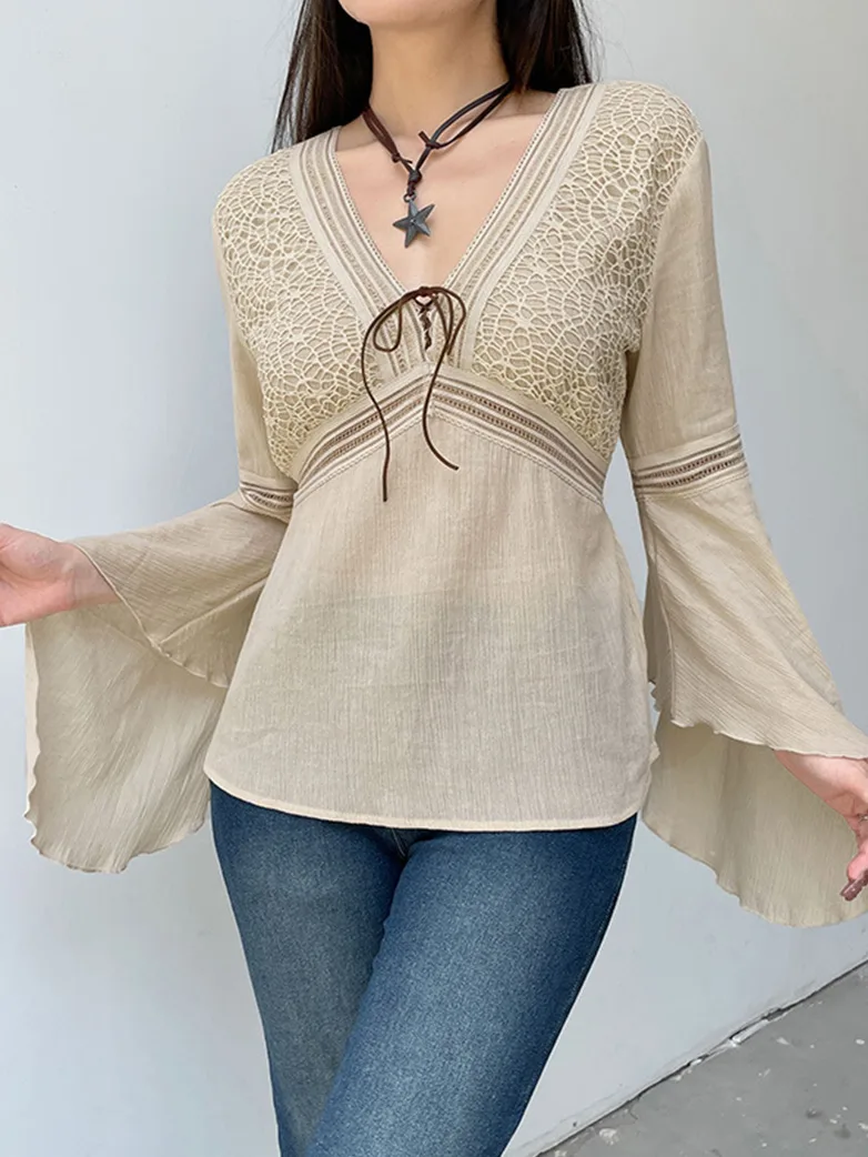 Renaissance Peasant Ruffle Sleeve Strappy Top - Image 6