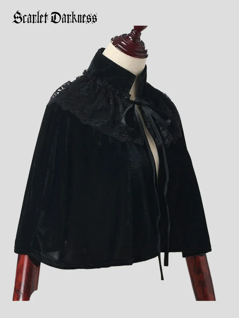 Women's Romantic Victorian Gothic Cape Cloak - Image 3