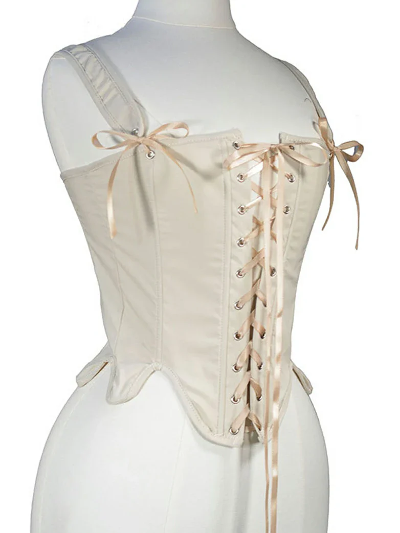 Victoria Era Stretch Twill Herringbone Corset Tops - Image 2