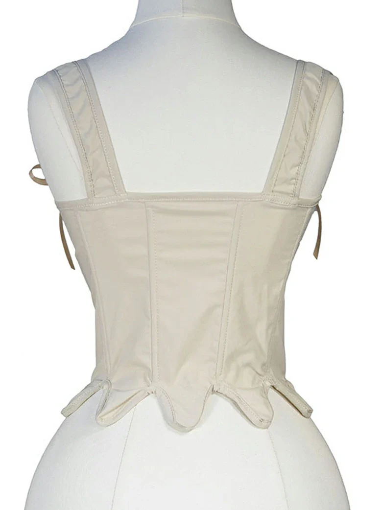 Victoria Era Stretch Twill Herringbone Corset Tops - Image 4