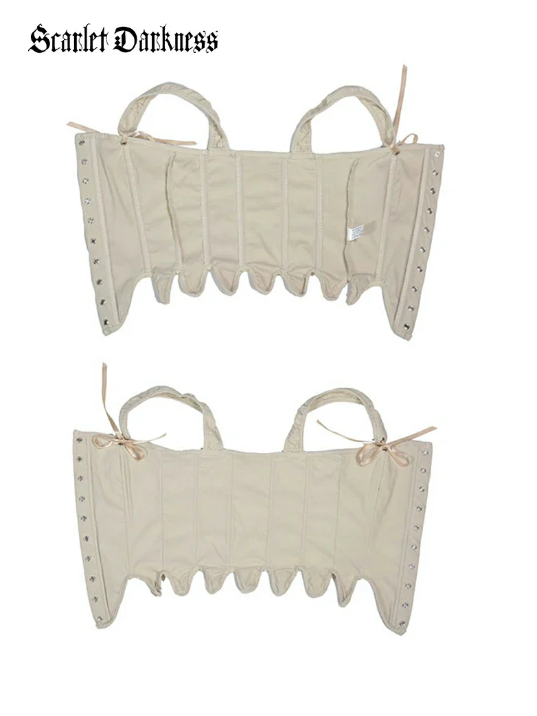 Victoria Era Stretch Twill Herringbone Corset Tops - Image 5