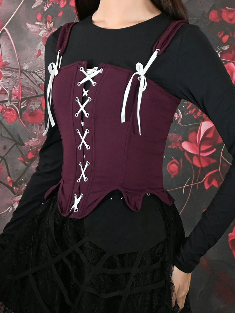 Victoria Era Stretch Twill Herringbone Corset Tops - Image 9