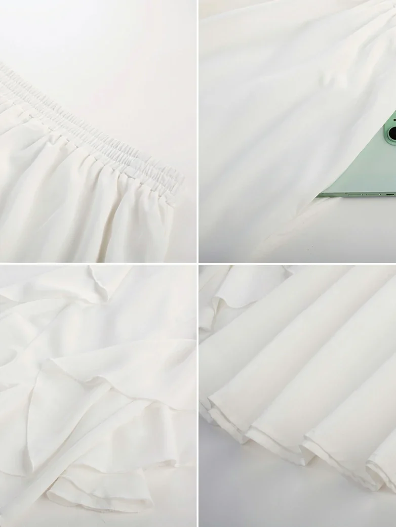 The Art of Layering Ruffle Chiffon Pockets Skirt - Image 21