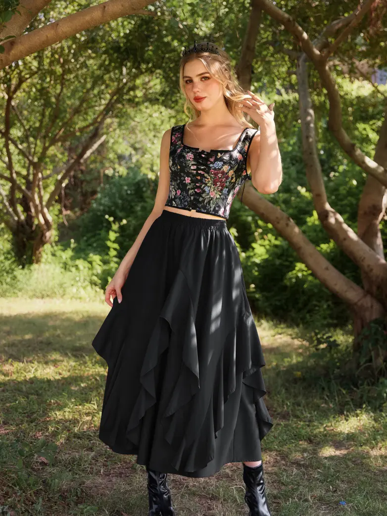 The Art of Layering Ruffle Chiffon Pockets Skirt - Image 28