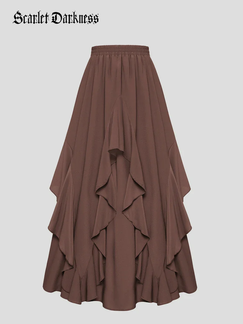 The Art of Layering Ruffle Chiffon Pockets Skirt - Image 35
