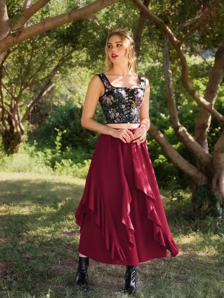 The Art of Layering Ruffle Chiffon Pockets Skirt - Image 40