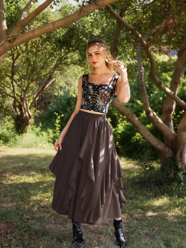 The Art of Layering Ruffle Chiffon Pockets Skirt - Image 61