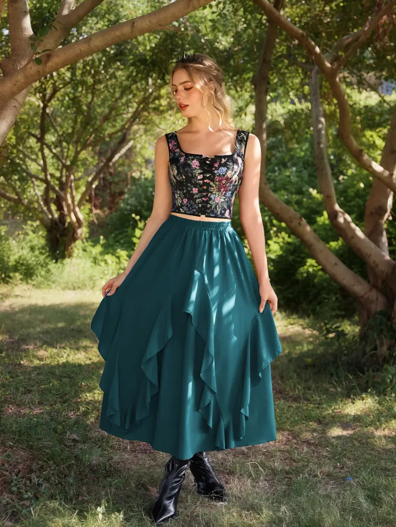 The Art of Layering Ruffle Chiffon Pockets Skirt - Image 72