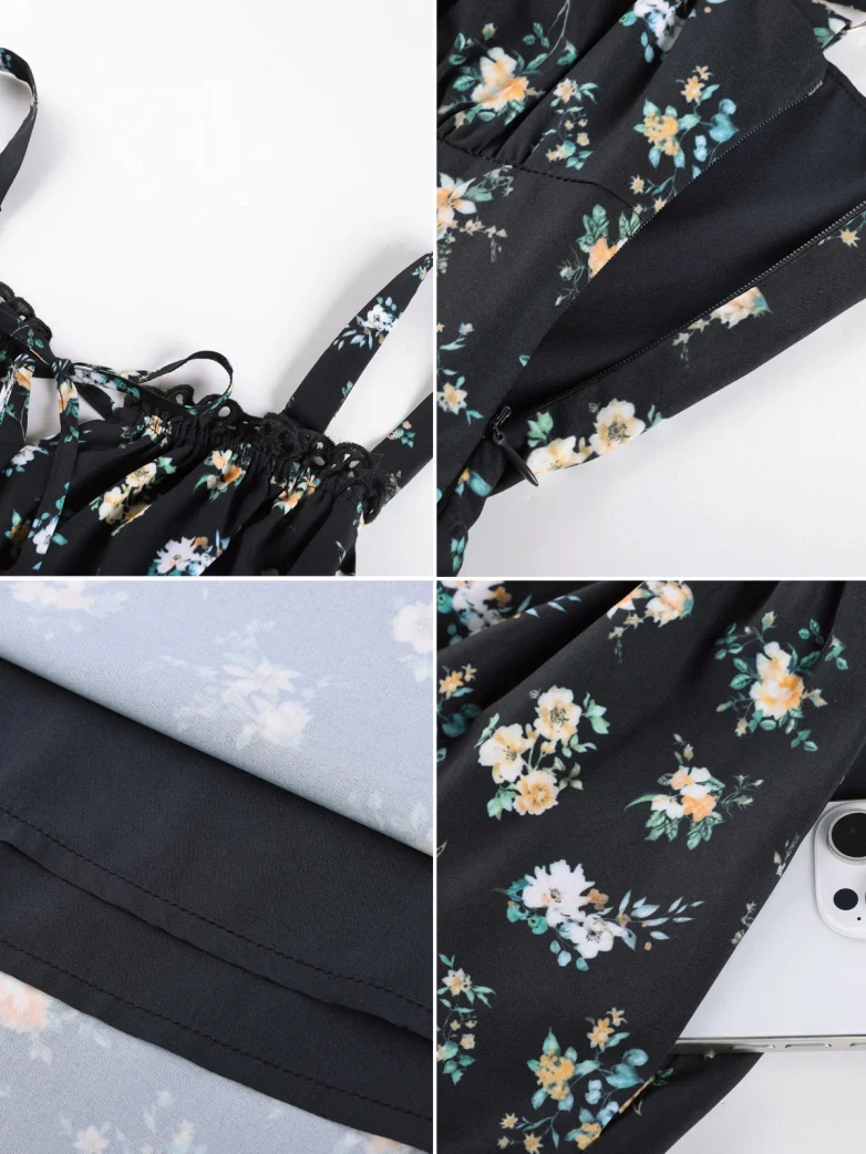 Spring Victorian Floral Pockets Milkmaid Corset Dress - Image 41
