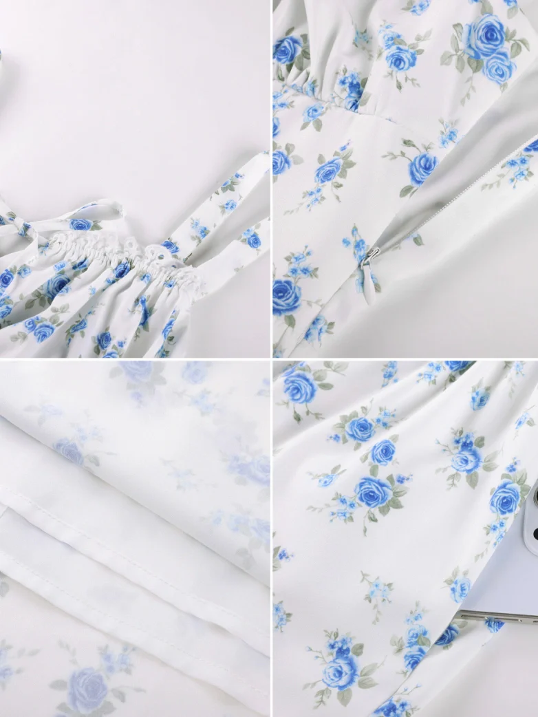 Spring Victorian Floral Pockets Milkmaid Corset Dress - Image 45