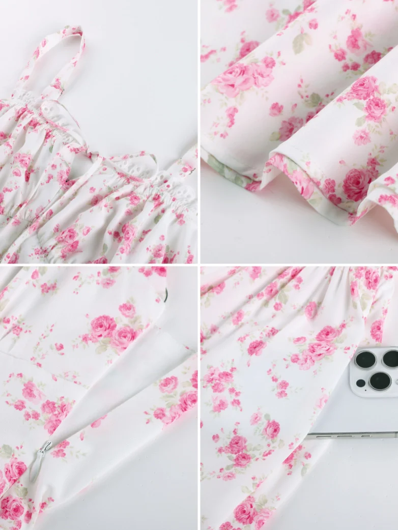 Spring Victorian Floral Pockets Milkmaid Corset Dress - Image 61