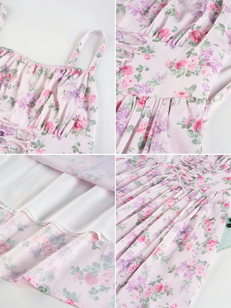 2026 Summer Floral Chiffon Flared Sundress for Women - Image 10