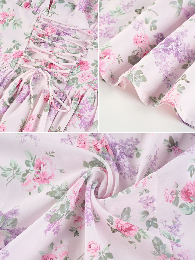 2026 Summer Floral Chiffon Flared Sundress for Women - Image 11