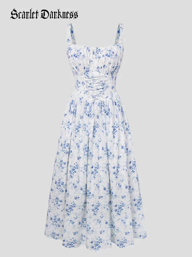 2026 Summer Floral Chiffon Flared Sundress for Women - Image 12