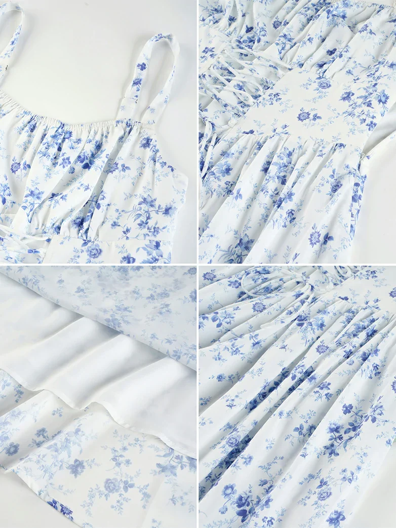 2026 Summer Floral Chiffon Flared Sundress for Women - Image 16