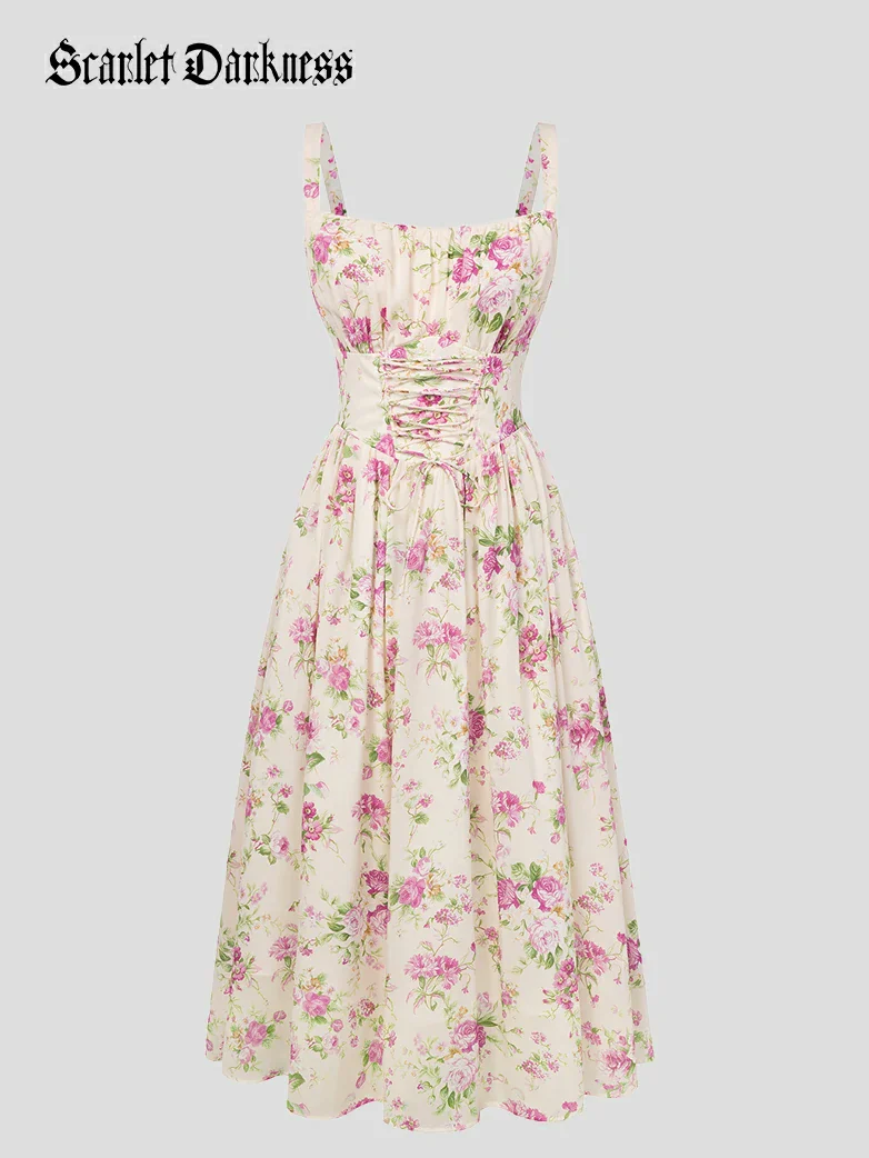 2026 Summer Floral Chiffon Flared Sundress for Women - Image 18