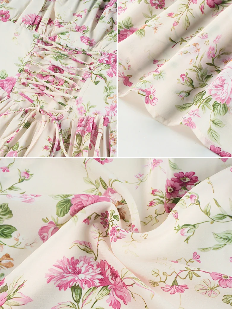 2026 Summer Floral Chiffon Flared Sundress for Women - Image 19