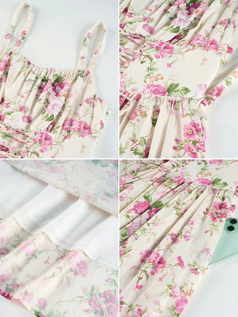 2026 Summer Floral Chiffon Flared Sundress for Women - Image 20