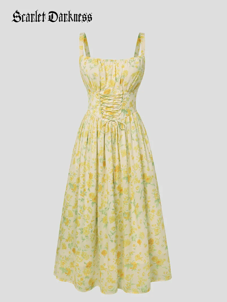 2026 Summer Floral Chiffon Flared Sundress for Women - Image 21