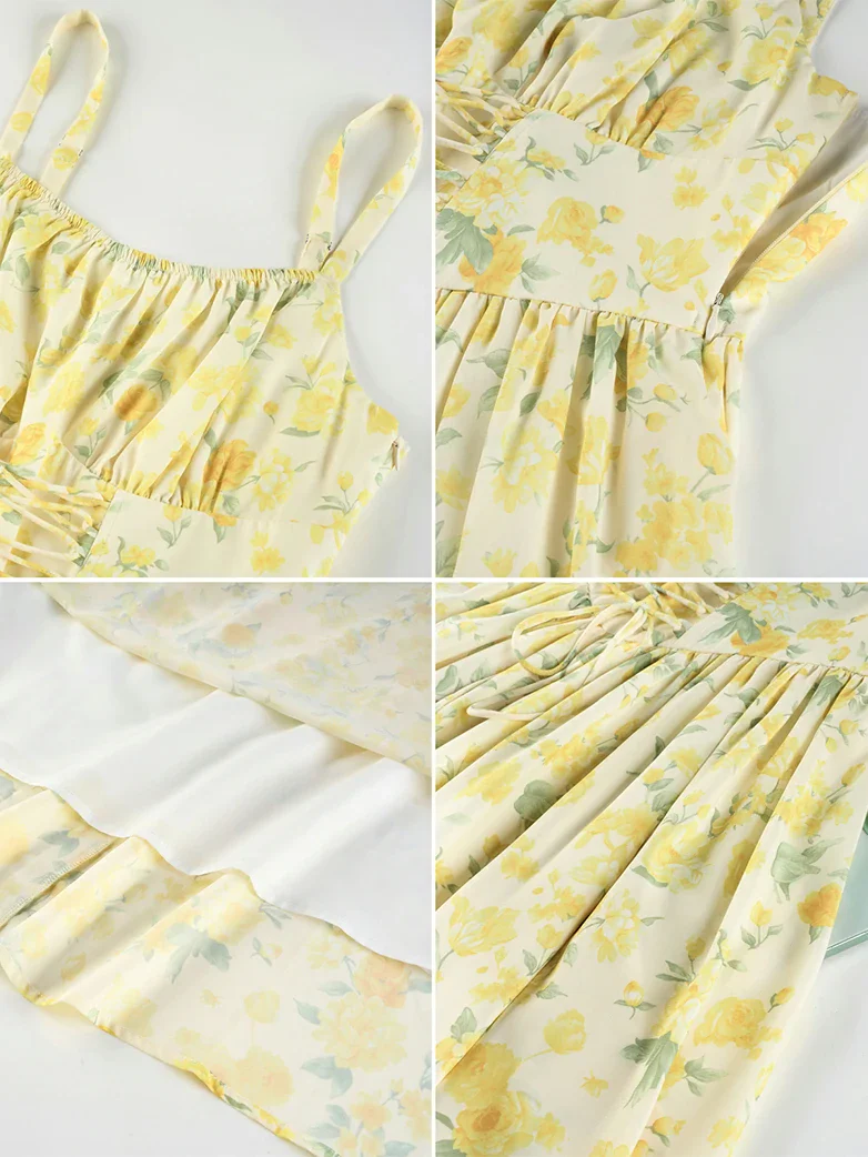 2026 Summer Floral Chiffon Flared Sundress for Women - Image 26
