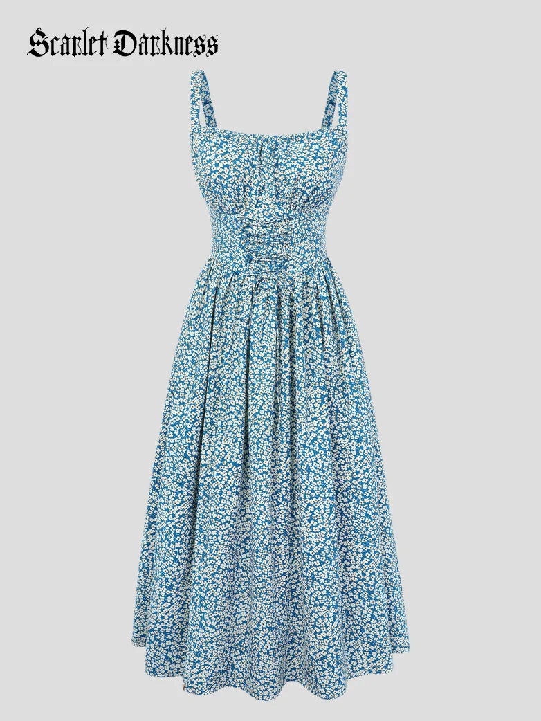 2026 Summer Floral Chiffon Flared Sundress for Women - Image 27