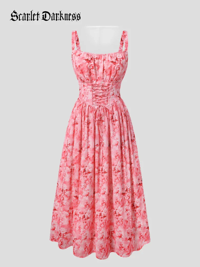 2026 Summer Floral Chiffon Flared Sundress for Women - Image 31