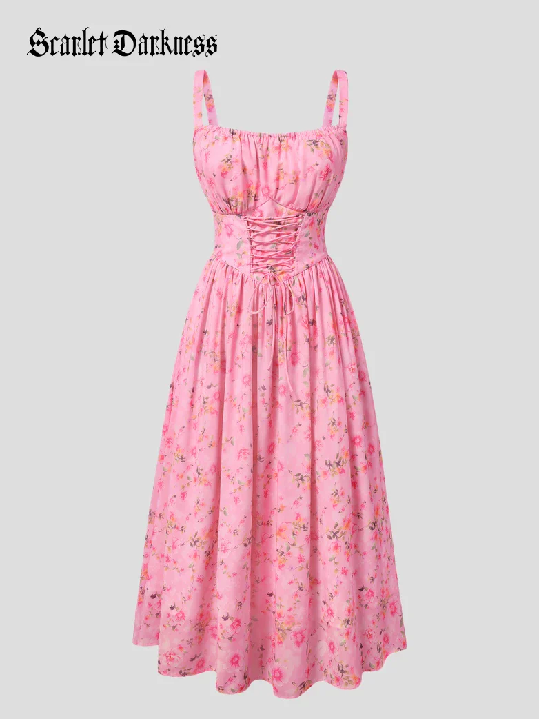 2026 Summer Floral Chiffon Flared Sundress for Women - Image 33