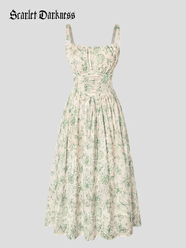 2026 Summer Floral Chiffon Flared Sundress for Women - Image 35