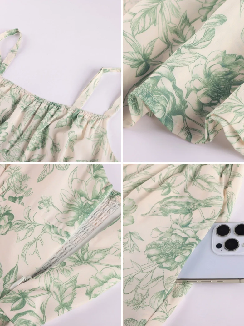 2026 Summer Floral Chiffon Flared Sundress for Women - Image 37