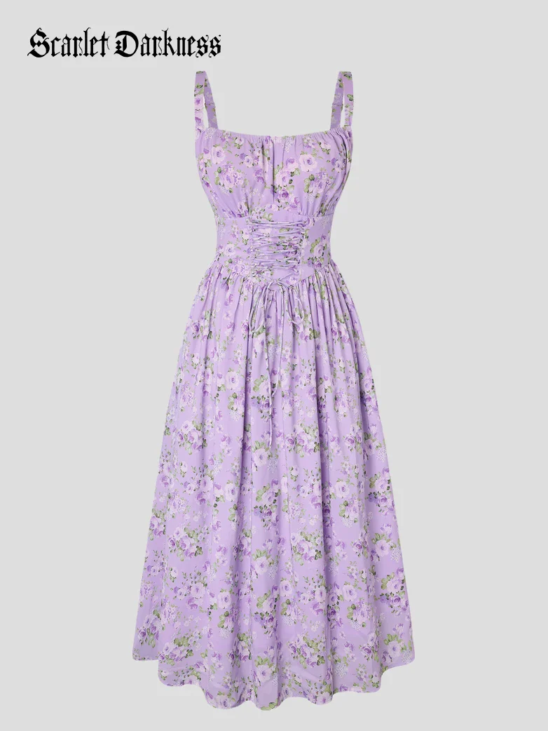 2026 Summer Floral Chiffon Flared Sundress for Women - Image 38