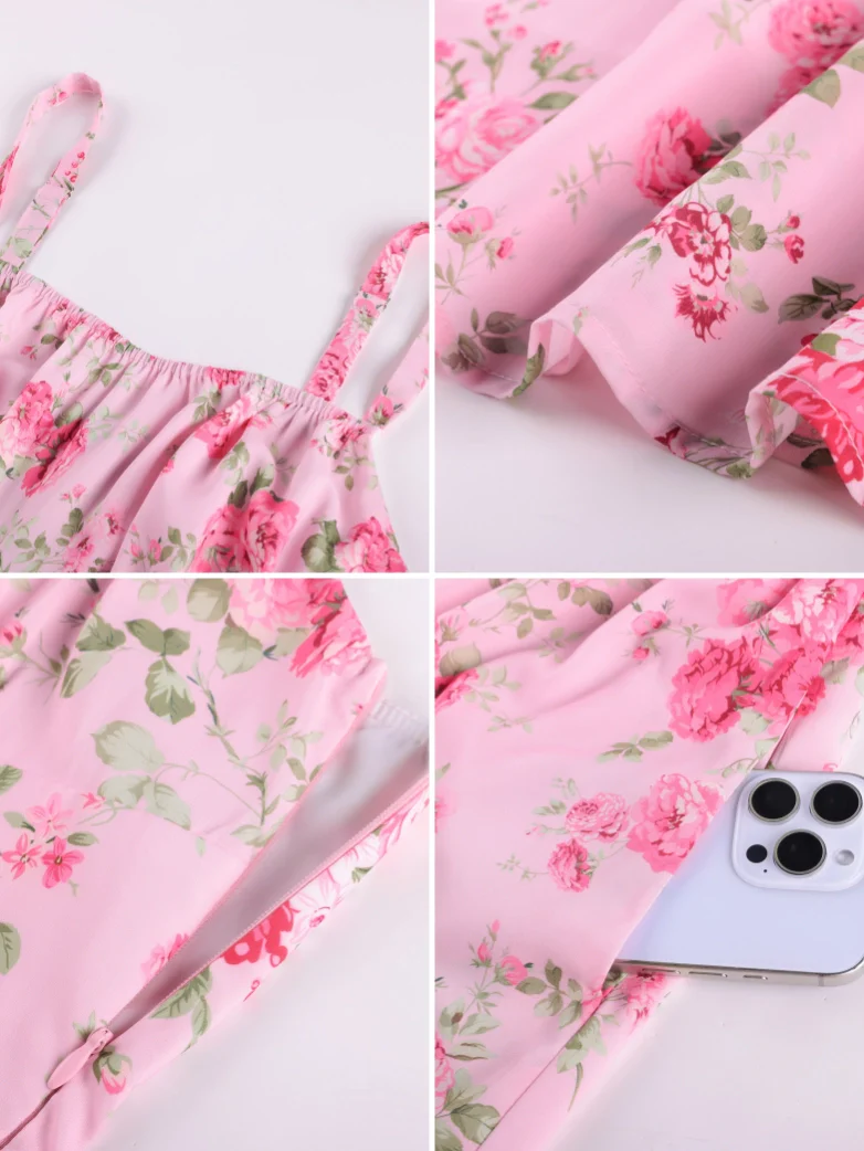 2026 Summer Floral Chiffon Flared Sundress for Women - Image 43