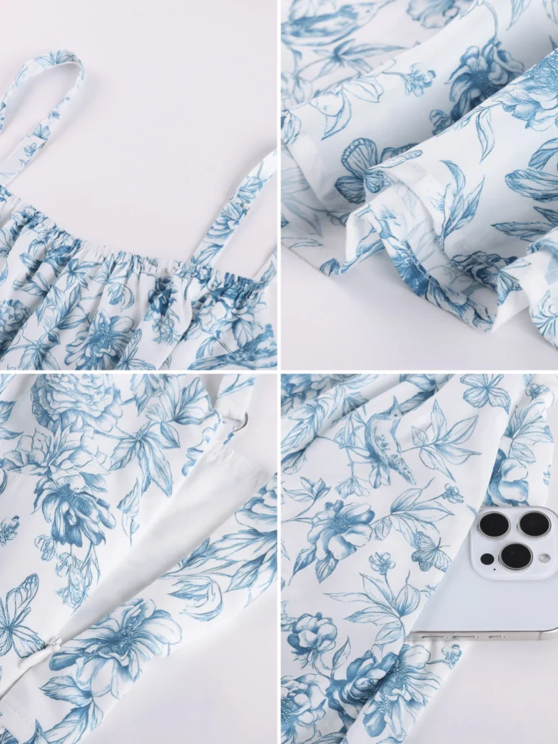 2026 Summer Floral Chiffon Flared Sundress for Women - Image 45