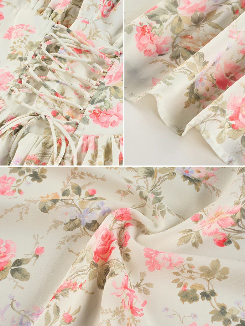 2026 Summer Floral Chiffon Flared Sundress for Women - Image 5