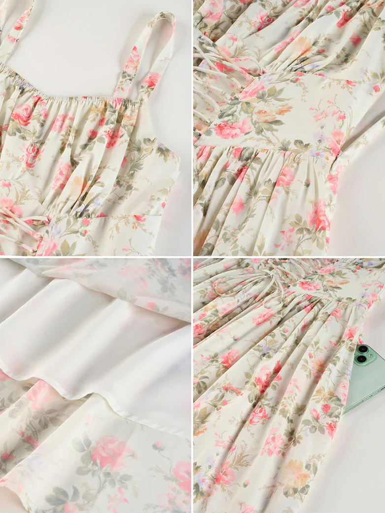 2026 Summer Floral Chiffon Flared Sundress for Women - Image 6
